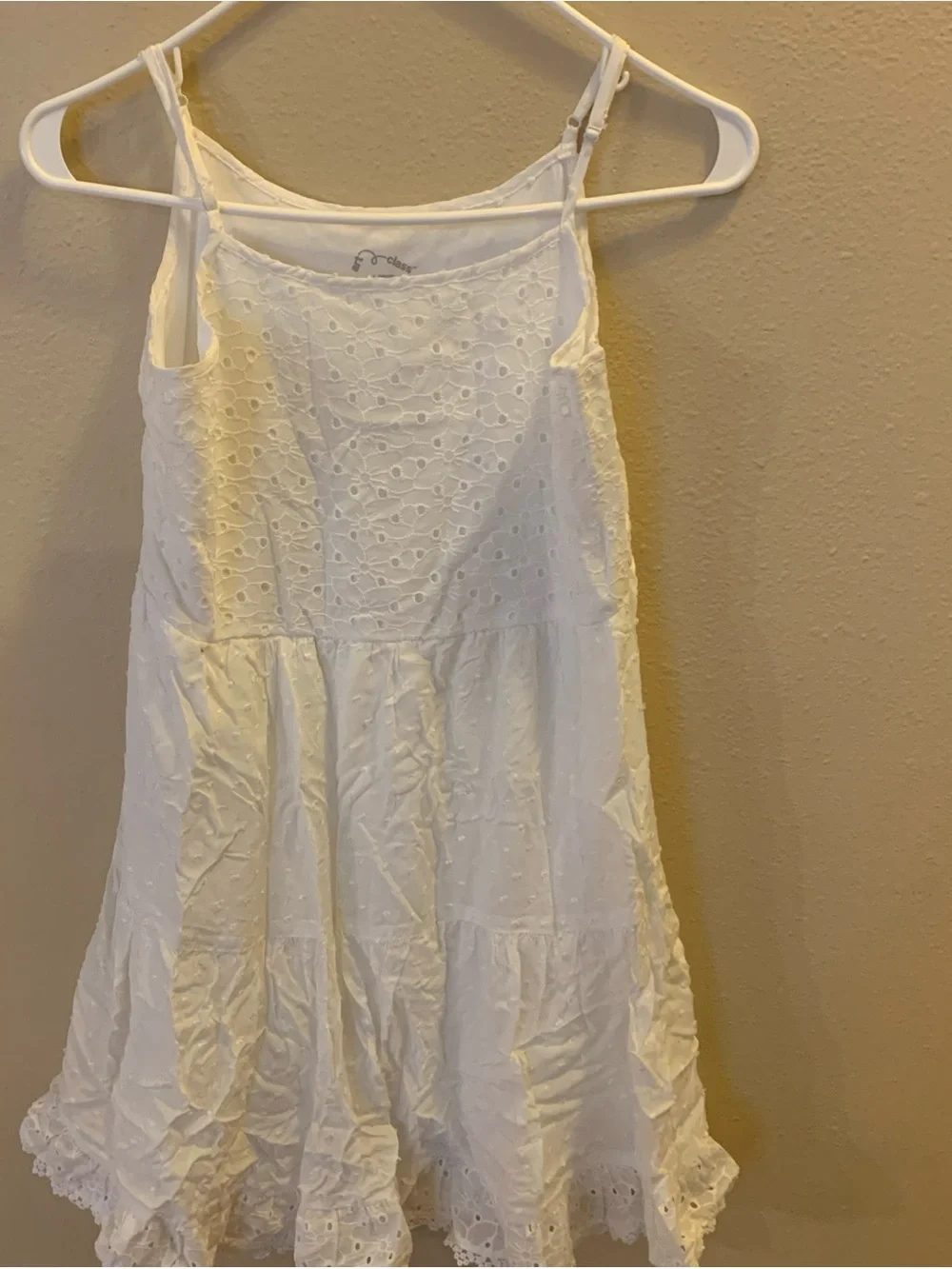 art class White Eyelet Tiered Sundress for Girls